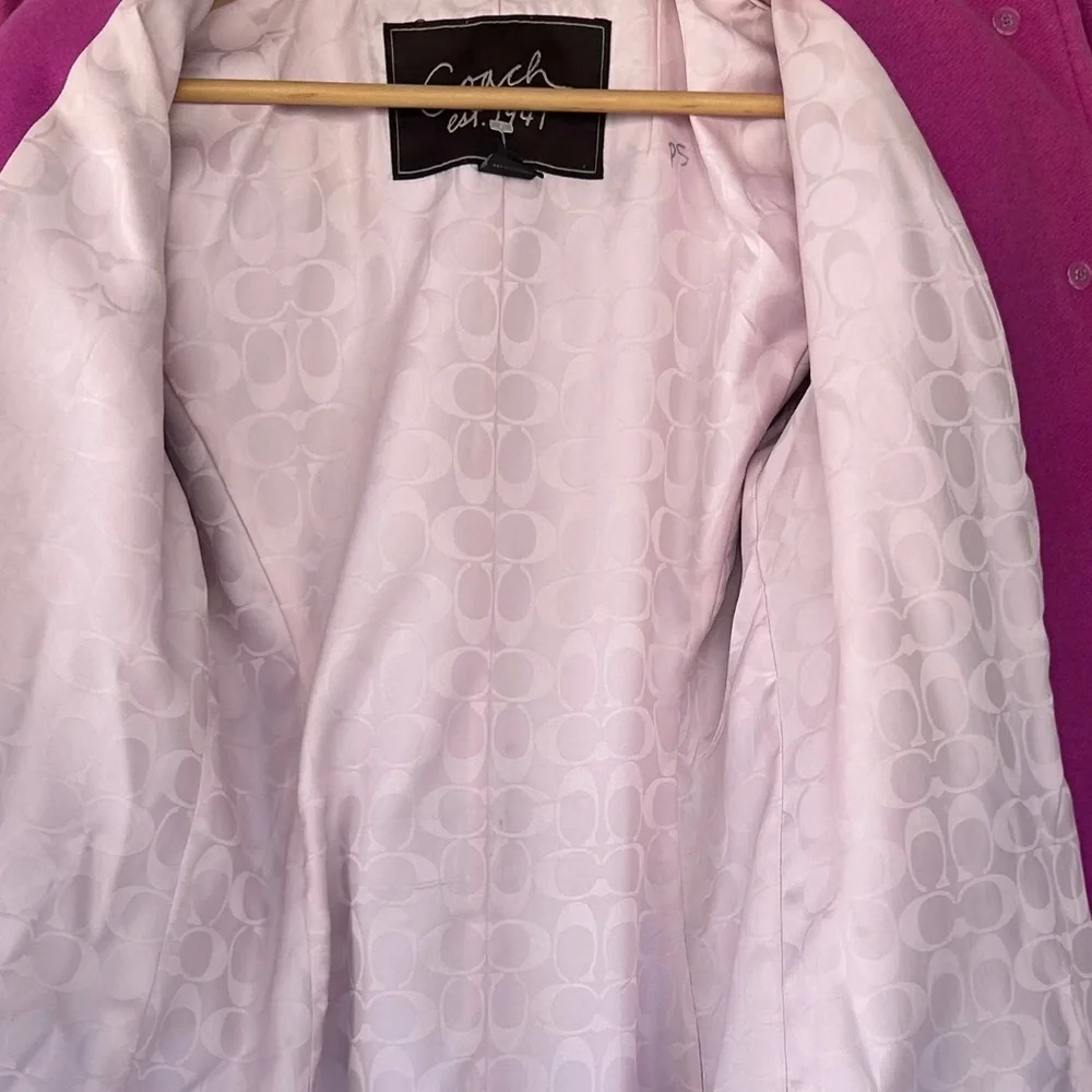 Coach Angora Wool Peacoat Fuschia Pink Size XS-Women